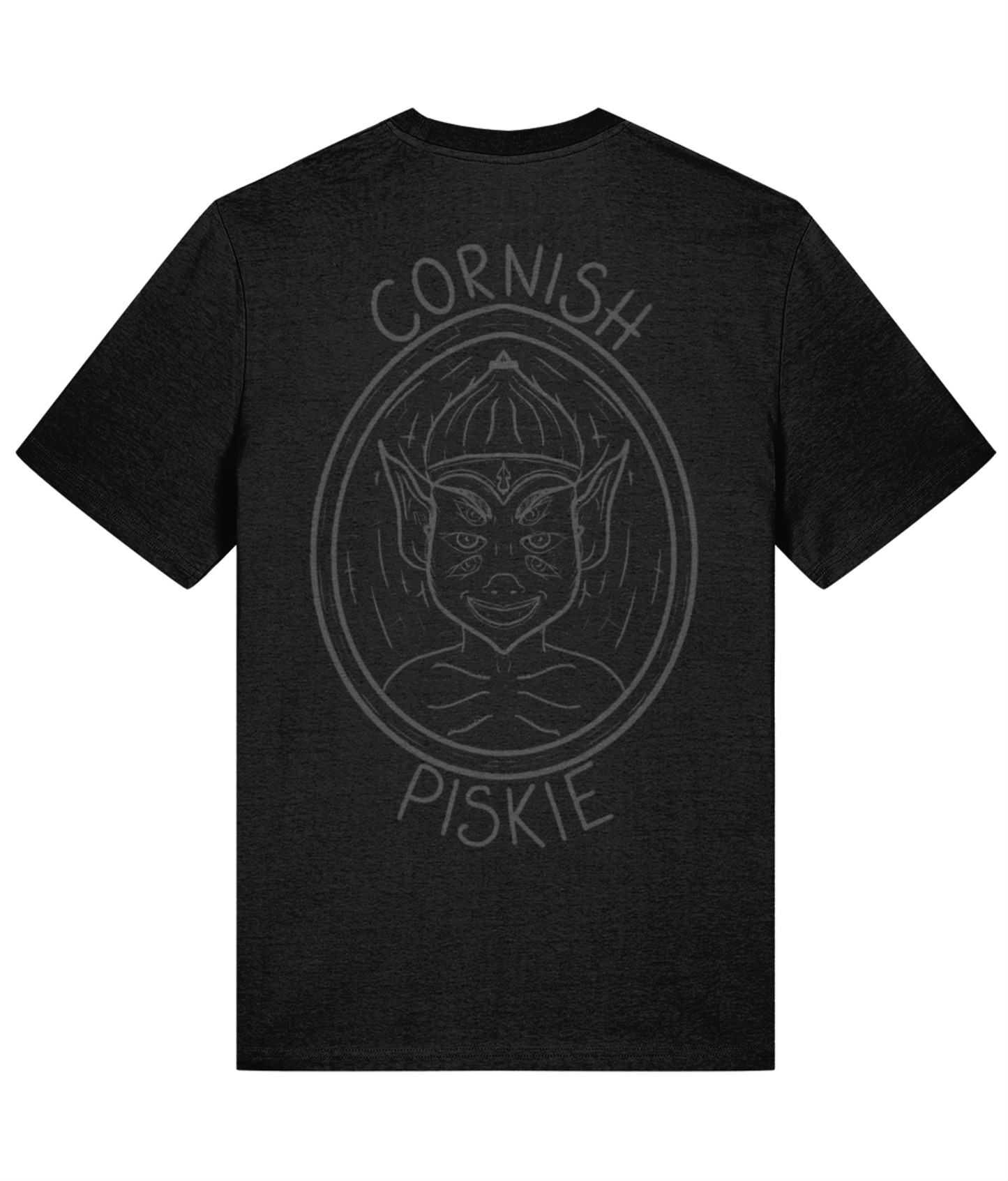 Cornish Piskie - Medium Fit Black T-Shirt