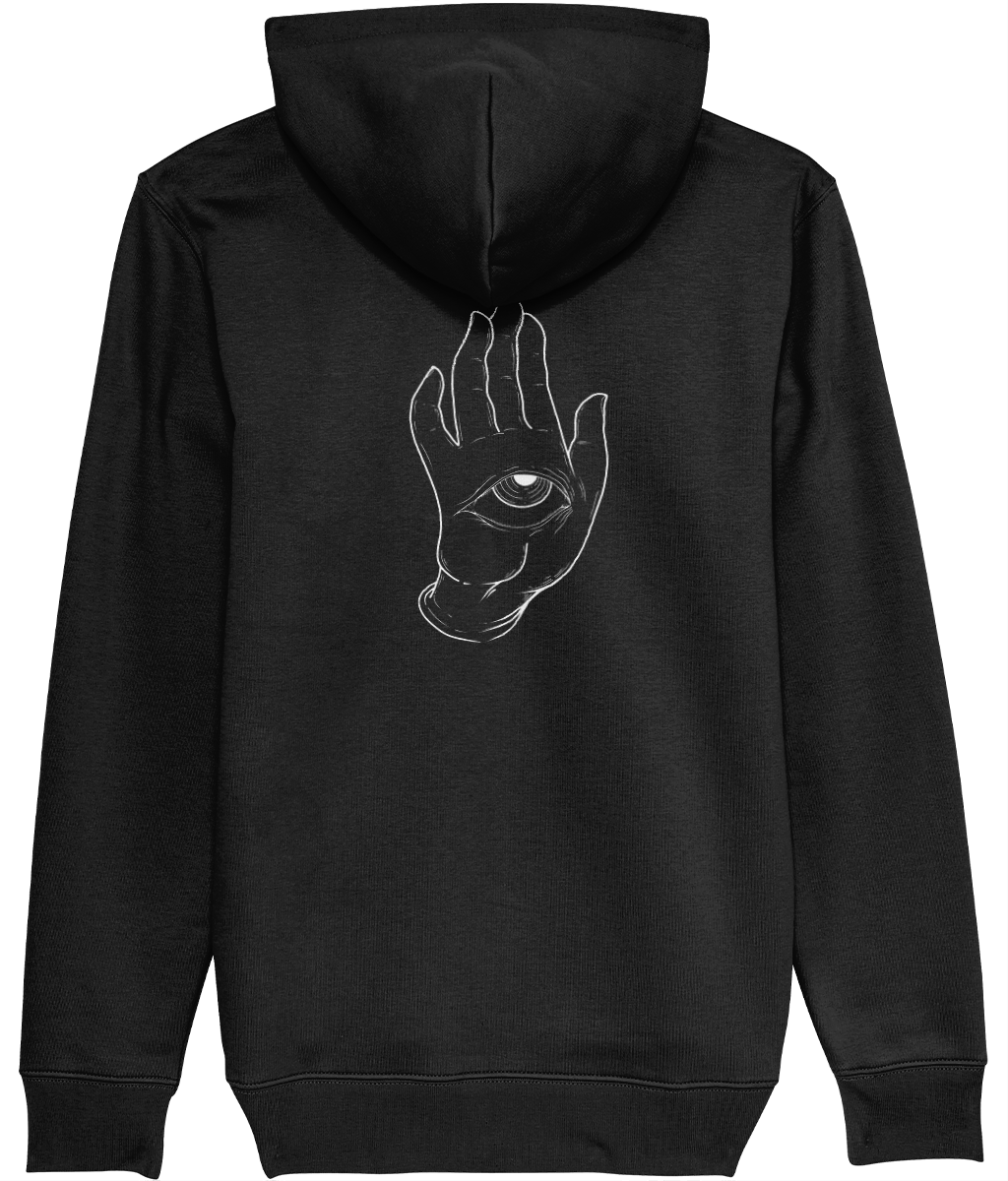 TRWKS Black Regular Fit Hoodie with Eye of Truth Graphic
