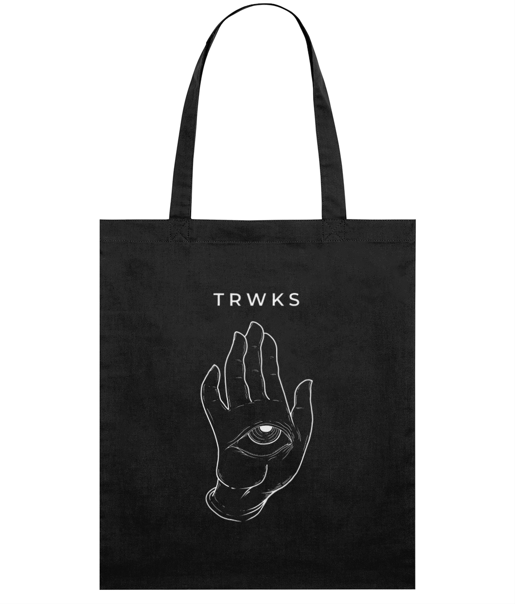 TRWKS Black Tote With Eye of Truth Graphic.