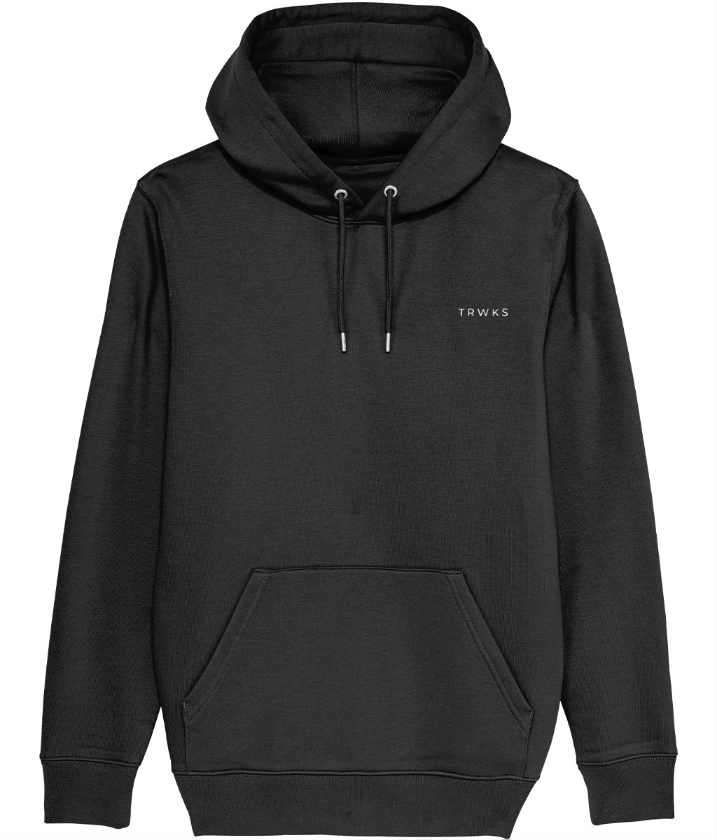 TRWKS Regular Fit Black Hoodie With Classic Chest Logo.